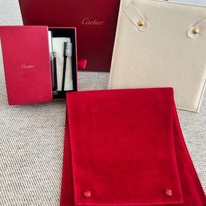 Brand new, Cartier Jewlery Care Box + Cartier Red Suede Necklace Pendent Case++
